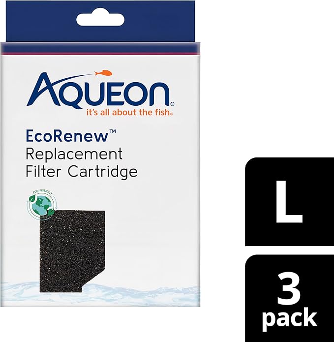 Aqueon Genuine EcoRenew Filter Cartridges, for Freshwater and Saltwater Aquariums, Large, 3-Pack