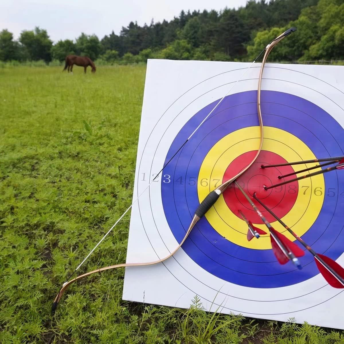 AF Archery Tatar Recurve Bow, 54" Traditional Laminated Horse Bow for Mounted Archery and Precision Shooting Longbow Left Right Hand