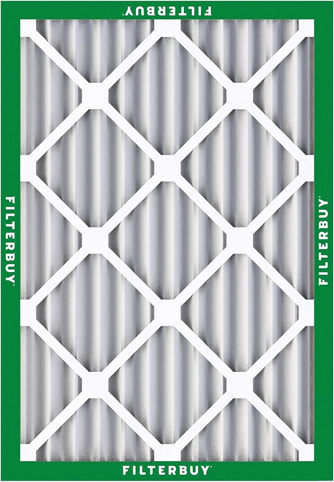 Filterbuy 20x24x2 Air Filter MERV 8 (MPR 700) Dust Defense Replacement (12-Pack), Electrostatic Pleated HVAC AC Furnace Filters, Made in USA (Actual Size: 19.38 x 23.38 x 1.75)