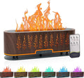 Essential Oil Diffusers, Flame Air Diffuser, 200ml Aromatherapy Diffuser with 2 Mist Mode 4 Timer Up & Waterless Auto-Off Protection for Bedroom Home, Office(Wheat-Dark Brown)