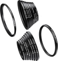 K&F CONCEPT 18 Pieces Filter Ring Adapter Set, Camera Lens Filter Metal by KFCONCEPT