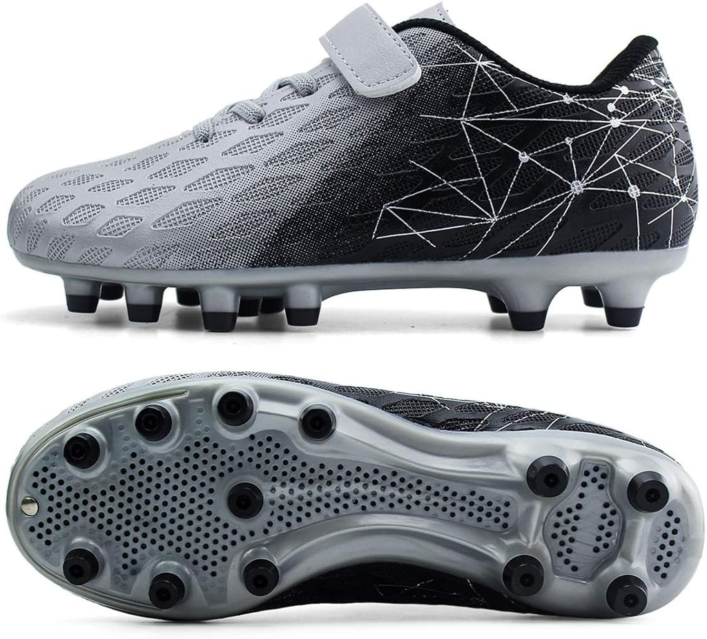 brooman Kids Firm Ground Soccer Cleats Boys Girls Athletic Outdoor Football Shoes