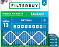 Filterbuy 14x14x1 Air Filter MERV 13 (MPR 1900) Health Defense Replacement (4-Pack), Electrostatic Pleated HVAC AC Furnace Filters, Made in USA (Actual Size: 13.75 x 13.75 x 0.75)