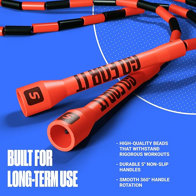 Sportbit Elite Beaded Jump Rope - Adjustable Speed Rope for Fitness, CrossFit, Boxing - Tangle-Free, Lightweight-FlexoryFit