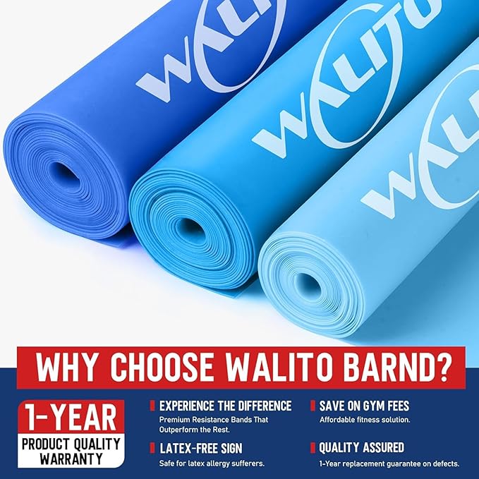 WALITO Resistance Bands for Working Out, Exercise Bands for Women and Men, Workout Bands for Physical Therapy, Stretch, Recovery, Pilates, Rehab, Strength Training and Home Gym-FlexoryFit