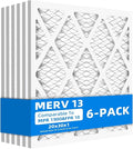 (6 Pack) 20x30x1 Furnace Air Filters, MPR 1900 & FPR 10, MERV 13 Pleated Air Filter (Actual Size: 19.50" x 29.50" x 0.75")