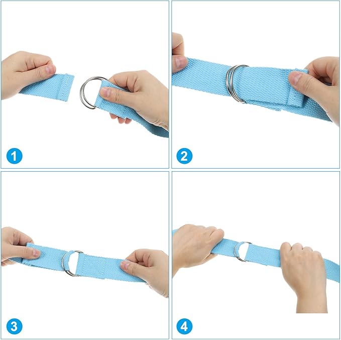 PATIKIL Yoga Strap for Stretching Cotton Yoga Belt with Adjustable Metal D-Ring Buckle Stretch Band for Fitness Pilates-FlexoryFit