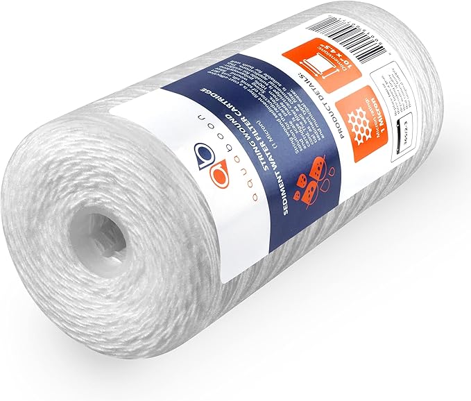 Aquaboon 1 Micron String Wound Water Filter 10x4.5 Replacement - Whole House Water Filter Cartridge Compatible with WP5BB97P,WP10BB97P, AP810, 2-Pack