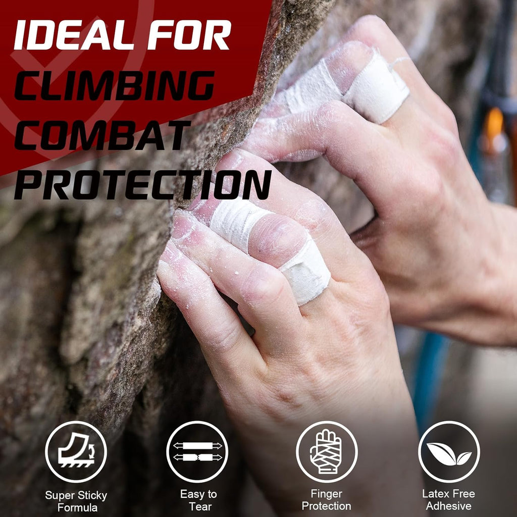 Pro Finger Tape 9 Pack - 0.3” x 45 Ft Black Athletic Sports Tape for Rock Climbing,BJJ,Jiu-Jitsu,Wrestling,Judo