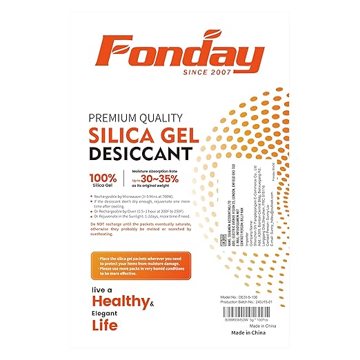 5Gram 100Packets Fonday Food Grade Silica Gel Packs Desiccants Moisture Absorbers Desiccants Packets Dehumidifier Packs