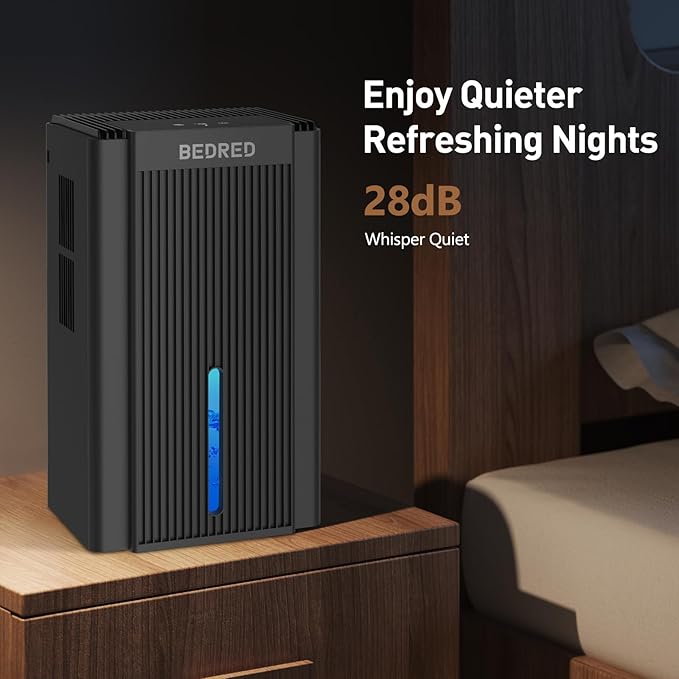 Dehumidifier,95OZ Dehumidifier for Home 1000 Sq.Ft - Quiet with Auto Shut Off & Relaxing 7 Color Ambient Light,Ideal for Livingroom, Bedroom, Basement(Black)