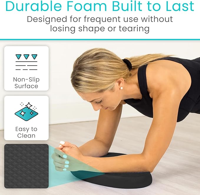 Vive Oval Balance Pad - Wobble Cushion For Physical Therapy And Rehabilitation Equipment - Soft Stability Trainer Foam For Workouts, Yoga, Core Strength And Pilates - Device For Women, Men And Kids-FlexoryFit