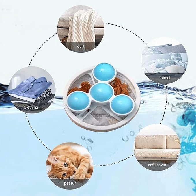 4PCS Hair Filter Bag for Fop Loader, Lint Traps for Laundry, Lint Catcher for Washing Machine, Pet Hair Catcher, Fur Remover for Laundry