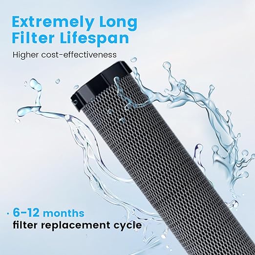 Countertop Water Filtration System - Faucet Water Filter for Sink - Water Purifier for Kitchen - Reduces Chlorine, Heavy Metals, Bad Odors - F8 - Includes 1 Filter