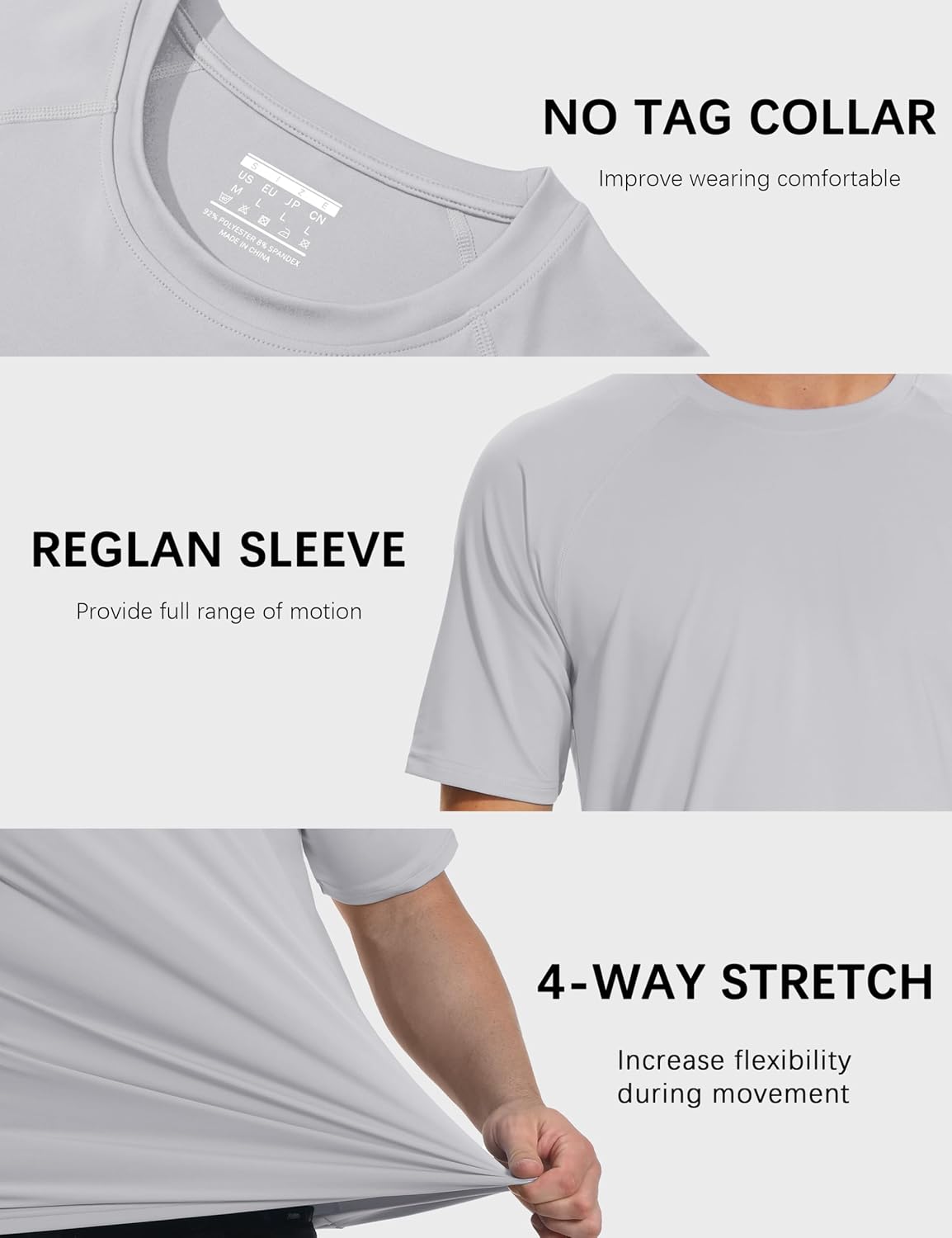 MAGCOMSEN Men's Short Sleeve UPF 50+ Sun Protection Shirts Quick Dry Athletic T-Shirt Hiking Running Swimming Rash Guard