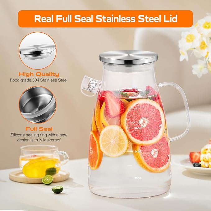 1 Gallon 128oz Glass Pitcher, Water Pitcher - Image 5