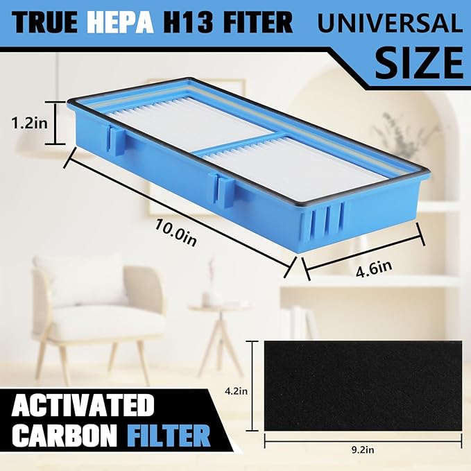 Improvedhand HAPF30AT Filter Replacement for Holmes AER1 Type Total Air Purifier, Fit for Holmes HAP242B-U HAPF30AT, 3 HEPA Filters and 3 Carbon Pre-Filters