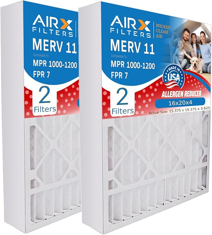 AIRX FILTERS WICKED CLEAN AIR. 16x20x4 Air Filter MERV 11 Compatible with TopTech TT-FM-1620 Furnace Filter 2 Pack