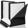 2 Packs KJ190L H13 HEPA Filter Pet Replacement Filter with Washable Filter Compatible with MOOKA® H13 HEPA Filter Pet Air Purifier, Upgraded Activated Carbon Filter,Removes pet Hair Odors