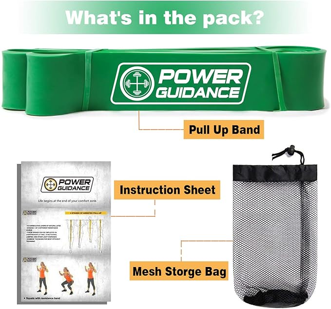 POWER GUIDANCE Pull Up Assist Bands - Stretch Resistance Band - Mobility Band - Powerlifting Bands - by Perfect for Body Stretching, Powerlifting, Resistance Training-FlexoryFit