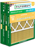 Filterbuy 20x25x5 Air Filter MERV 11 Allergen Defense (2-Pack), Pleated HVAC AC Furnace Air Filters for Honeywell FC100A1037, Lennox X6673, Carrier, & More (Actual Size: 19.88 x 24.75 x 4.38 Inches)