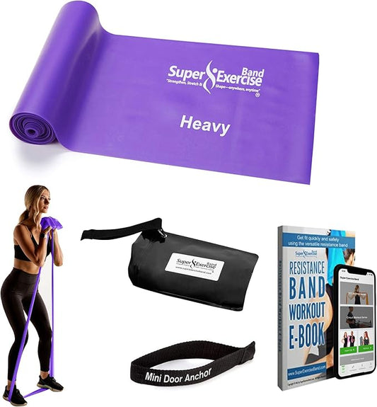 7Ft Long Resistance Bands for Stretching - Resistance Bands Set with Door Anchor - Exercise Bands Including Carry Pouch, E-Book & App - Latex-Free Workout Bands-FlexoryFit