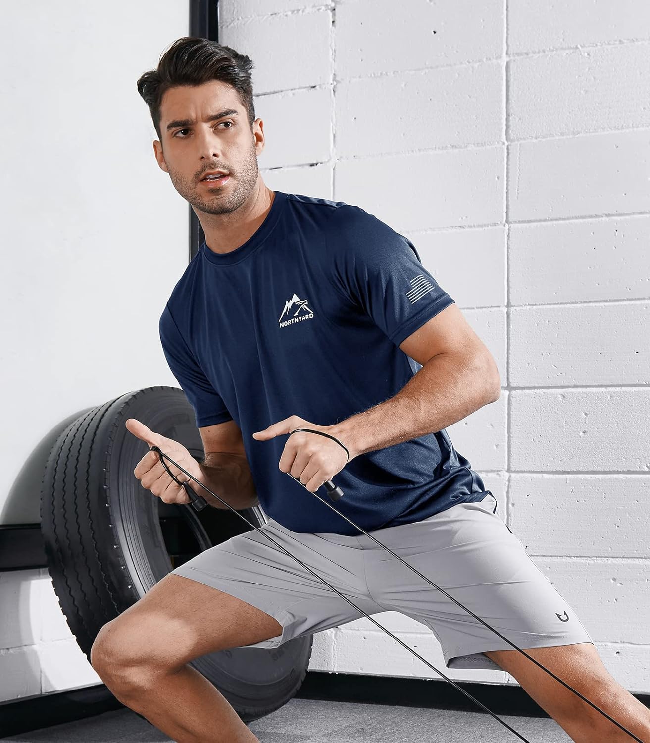 NORTHYARD Men's UPF 50+ Sun Protection Shirts Swim SPF UV Quick Dry Short Sleeve T-Shirts for Athletic Fishing Rash Guard