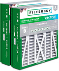 Filterbuy 21x27x5 Air Filter MERV 8 Dust Defense (2-Pack), Pleated HVAC AC Furnace Air Filters Replacement for Trane Perfect Fit & American Standard (Actual Size: 20.56 x 26.13 x 4.97 Inches)