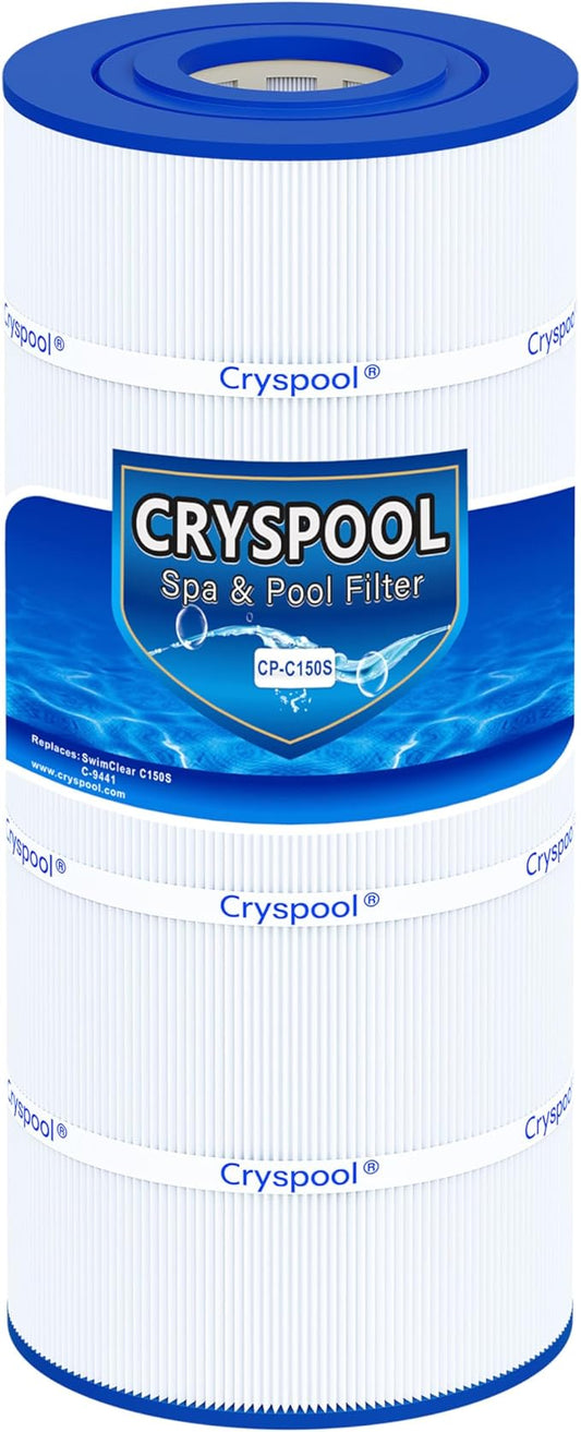 Cryspool® C150S Filter Compatible with CX150XRE, SwimClear C150S, cs150e, C-9441, PA150S, 150 Sq. Ft Pool Filter Cartridge, 1 Pack