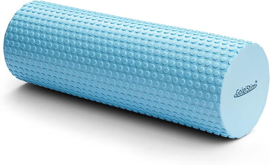 11.8 Inch Medium Density Foam Massage Roller - Light Blue Trigger Point Massage Roller for Deep Tissue Excercise, Massage and Recovery by GolgiStim-FlexoryFit