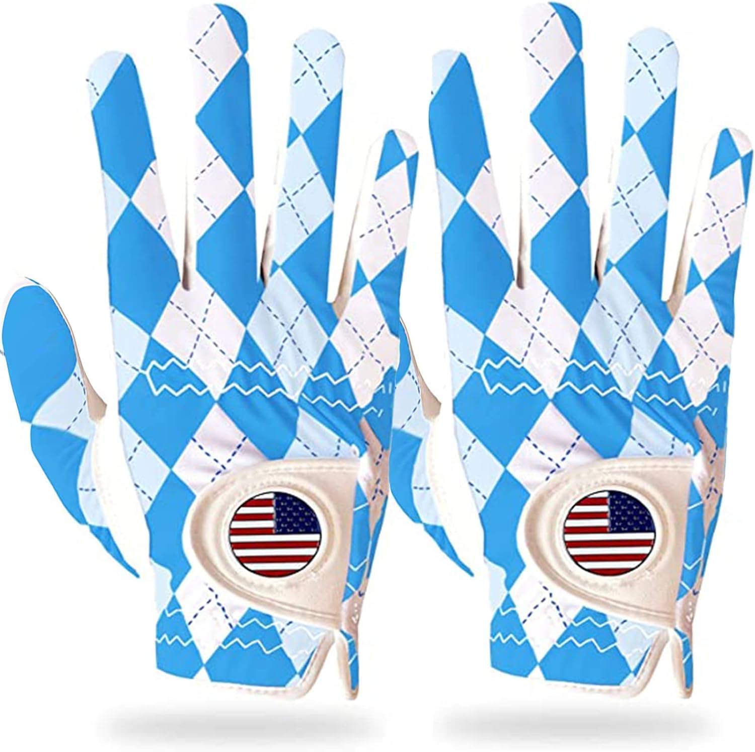 FINGER TEN Golf Gloves Men Right Handed Golfer Left Hand with Ball Marker 2 Pack Leather Breathable Comfortable Weathersof Grip Size Small Medium ML Large XL