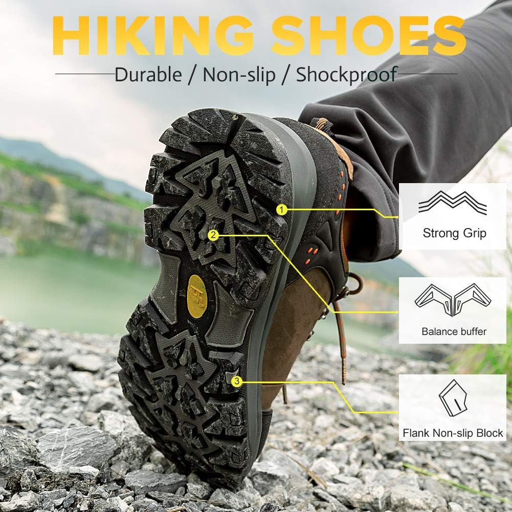 CAMEL CROWN Hiking Shoes Men Trekking Shoe Low Top Outdoor Walking Waterproof Leather Trail Sneakers