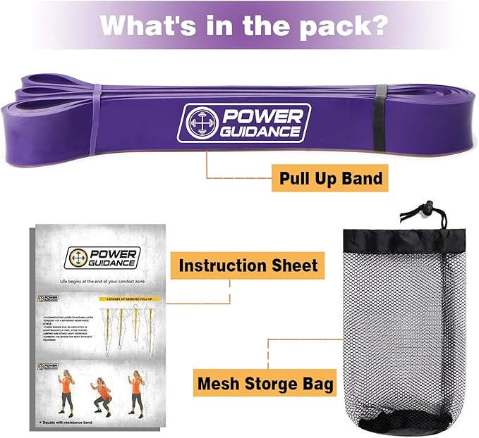 POWER GUIDANCE Pull Up Assist Bands - Stretch Resistance Band - Mobility Band - Powerlifting Bands - by Perfect for Body Stretching, Powerlifting, Resistance Training-FlexoryFit