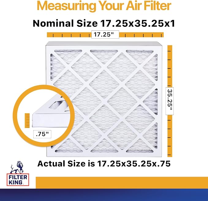 Filter King 17.25x35.25x1 Air Filter | 6-PACK | MERV 13 HVAC Pleated A/C - Image 2