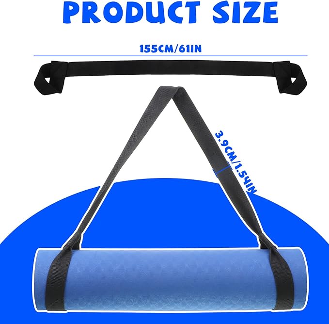 Black Yoga Mat Sling 1 Pcs Multi-purpose Straps Easy-Cinch Yoga Mats Holder Adjustable Strap Hands-Free Easy to Carry for Carrier and Organizing - Mat Not Included-FlexoryFit