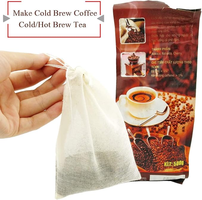 Cheesecloth Bags for Straining,Reusable Cold Brew Coffee Cheese Cloths Strainer,Large Nut Milk Tea Juice Bag,100% Natural Cotton Fine Mesh Filter Bags(X-Small,4 PACK)