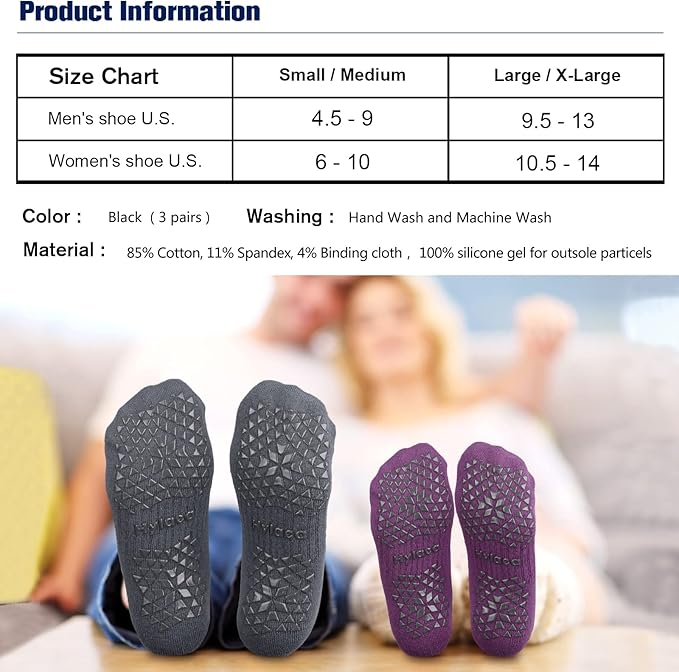 Hylaea Unisex Non Slip Socks with Grip for Yoga, Hospital, Pilates, Barre | Ankle, Cushioned-FlexoryFit