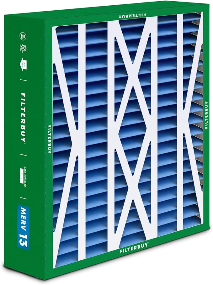 Filterbuy 20x23x5 Air Filter MERV 13 Optimal Defense (2-Pack), Pleated HVAC AC Furnace Air Filters for Bryant, Carrier, BDP, Day & Night, and Payne (Actual Size: 19.81 x 22.56 x 4.25 Inches)