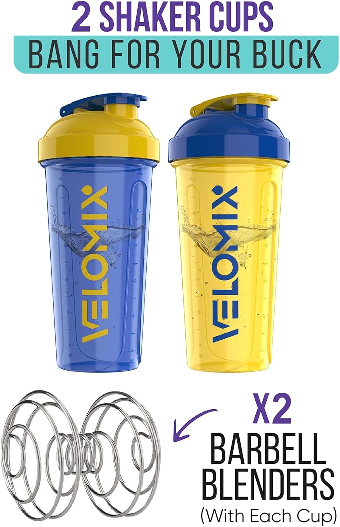 '-2 Pack- 28 oz Protein Shaker Bottles for Protein Mixes - 2x Wire Whisk | Leak Proof Shaker Cups for Protein Shakes | Protein Shaker Bottle Pack (Stand Strong Pack)-FlexoryFit