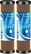 ICEPURE 1 Micron 2.5" x 10" Whole House Water Filter Coconut Shell Activated CTO Carbon and KDF Cartridge for Home, Compatible with WFPFC8002, WFPFC9001, FXWTC, SCWH-5, WHEF-WHWC, AMZN-SCWH-5, 2PACK