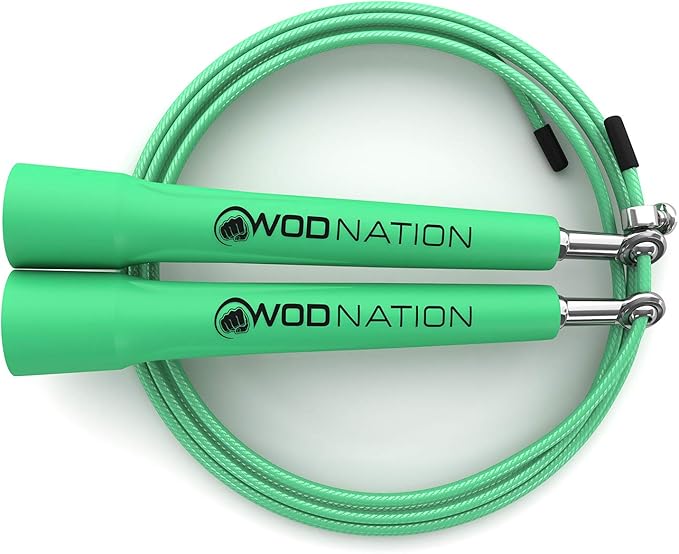 WOD Nation Adjustable Speed Jump Rope For Men, Women & Children - Blazing Fast Fitness Skipping Rope Perfect for Boxing, MMA, Endurance-FlexoryFit