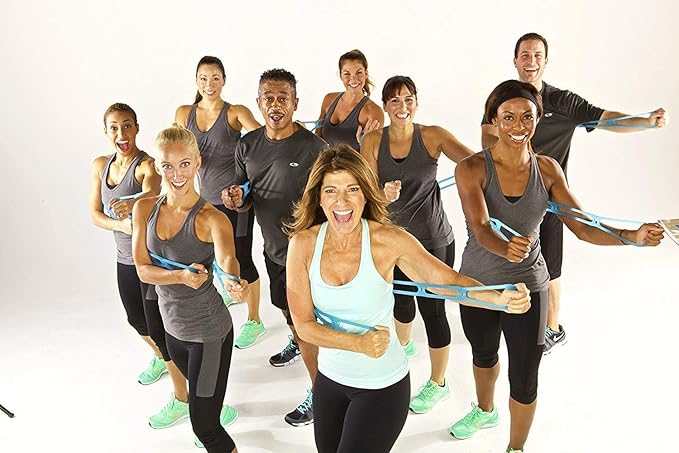7 Rings Stretch Exercise Band, Portable Silicone Elastic Resistance Band Pilates Flexbands Yoga Stretching Strap Physical Therapy Rehab Belt, Home Gym Workout Equipment for Full Body Exercise-FlexoryFit