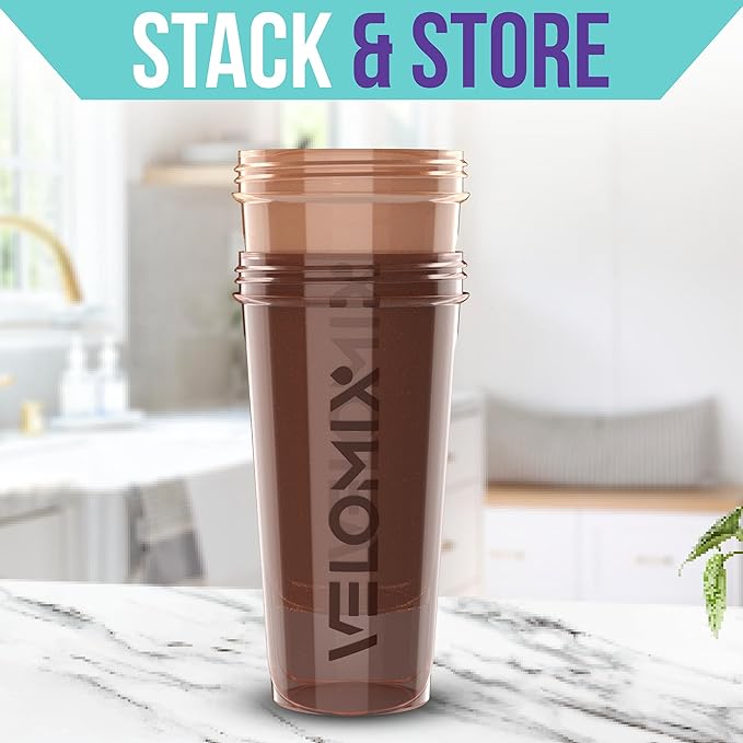 '-2 Pack- 28 oz Protein Shaker Bottles for Protein Mixes - 2x Wire Whisk | Leak Proof Shaker Cups for Protein Shakes | Protein Shaker Bottle Pack | Shakers for Protein Shakes-Brown Colors-FlexoryFit