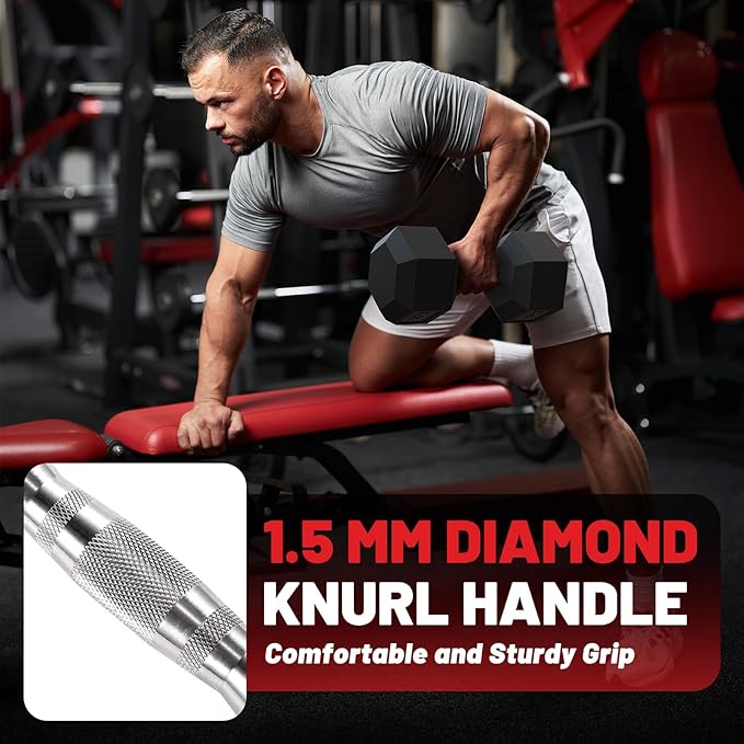 PAPABABE Hex Dumbbell Set 45-550 lb, Rubber Encased Home Gym Dumbbells, Weights Dumbbells for Women & Men, Hand Weight for Strength Training-FlexoryFit