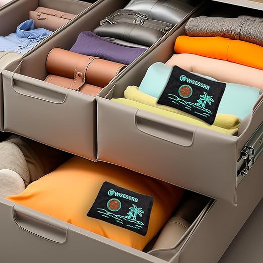 50gx6pcs Rechargeable Desiccant Packs for Storage, Color Indicating Silica Gel Packets Moisture Absorbers with Transparent Window, Reusable Dehumidifier Bags for Safe 3D Filaments Electronics