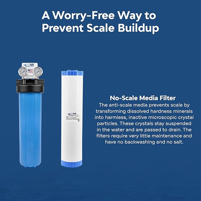 Applied Membranes Inc. Water Descaler for Tankless Water Heater and Whole-House Scale Protection