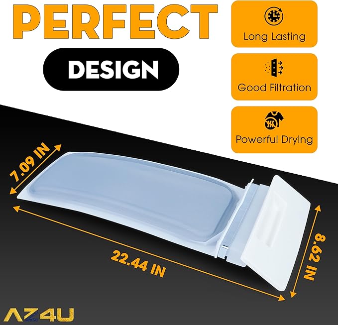 AZ4U W10717210 W11522758 Dryer Lint Filter Case Screen Replacement for Kenmore, Whirlpool, Maytag, Crosley Dryer replaces W10641634 W11451394 W11538107 348846, 348851, 689465, 8557857, 8557882 Etc