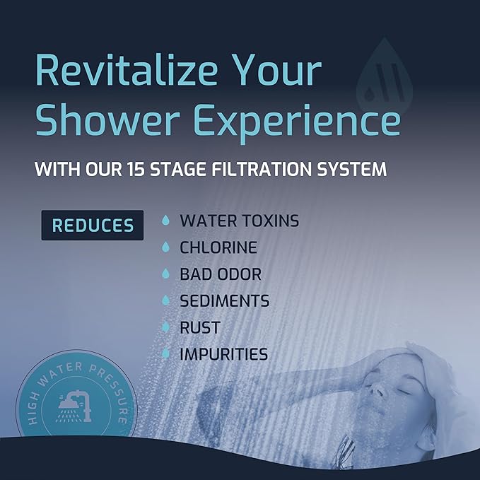 Mist - 15 Stage Filtered Shower Head Replacement Cartridge, Universally Compatible With Any Similar Design, Shower Water Softener with High Output, Long Lasting-Shower Filter For Hard Water (4 pack)