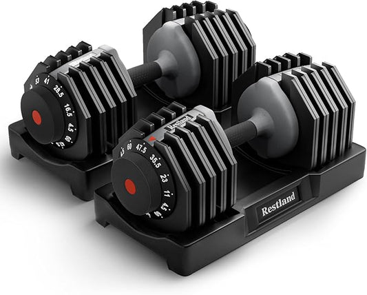 Adjustable Dumbbell Set of 2 Anti-Slip Handle 5 Different Free Weights Per Dumbbell for Men Women Home Workout Gym-FlexoryFit