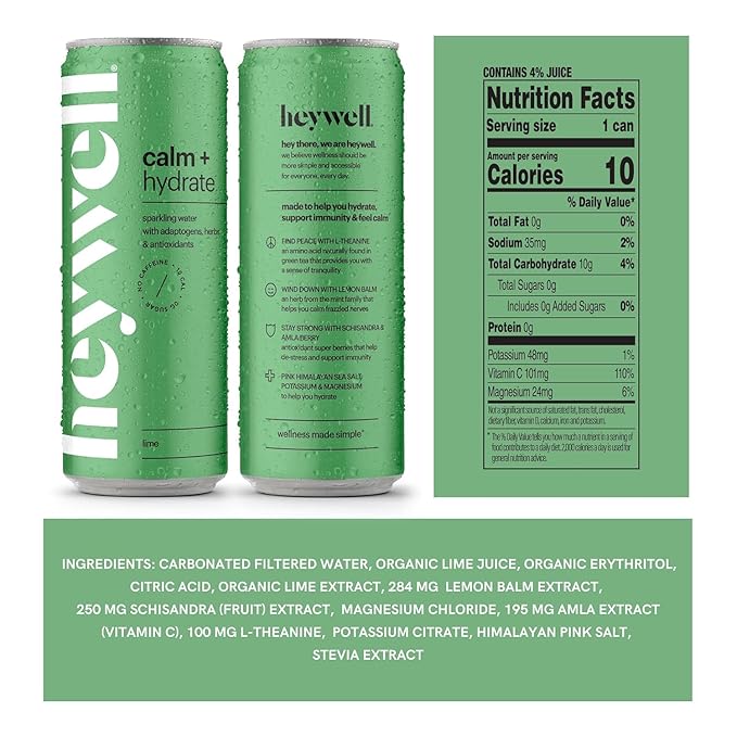 Heywell Sparkling Adaptogenic, Trial Pack, 12 Fluid Ounce (Pack of 6) - Organic, Non GMO, Vegan, Gluten Free, Dairy Free-FlexoryFit